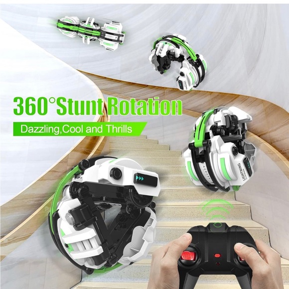 BAZADER RC Cars🏎️with LED Lights💡Remote Control🎮Car🏎️Snake🐍360°Roll Toys - Picture 4 of 12